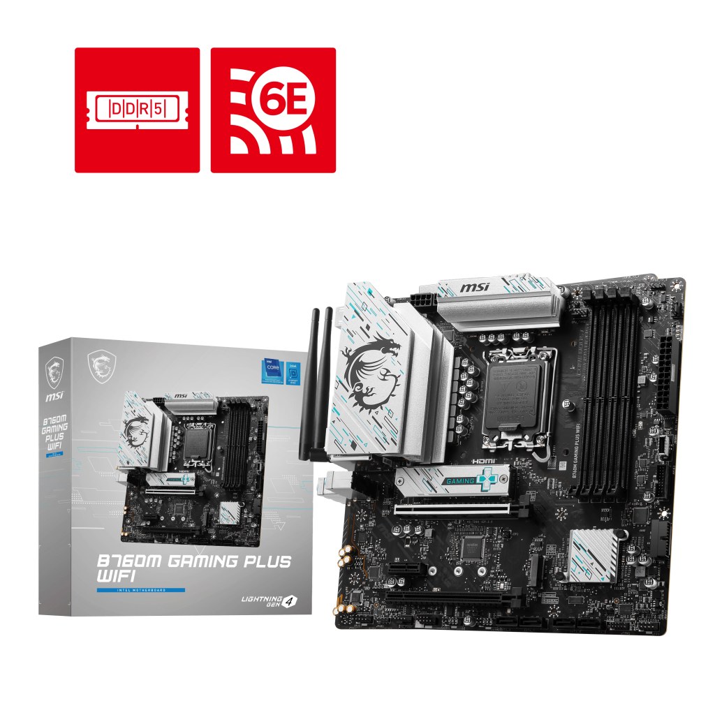 MSI B760M Gaming Plus WIFI Motherboard - Intel Socket 1700 - Core Components by MSI The Chelsea Gamer