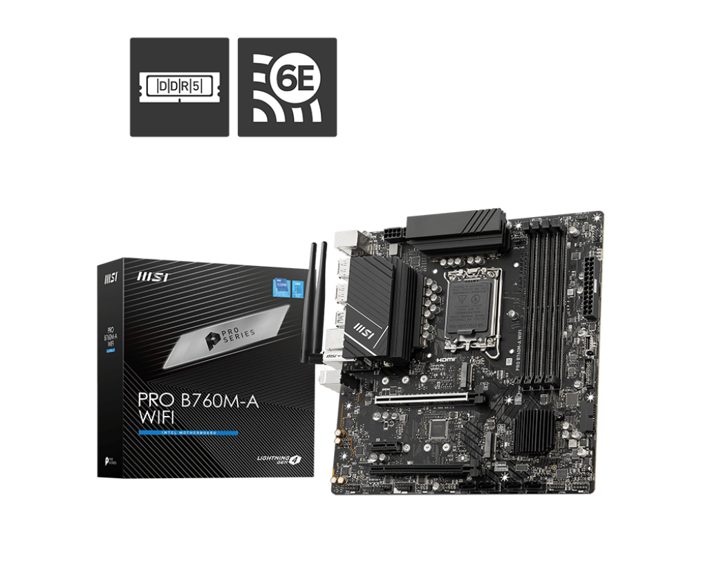 MSI PRO B7660M-A WIFI Motherboard - Intel Socket 1700 - Core Components by MSI The Chelsea Gamer