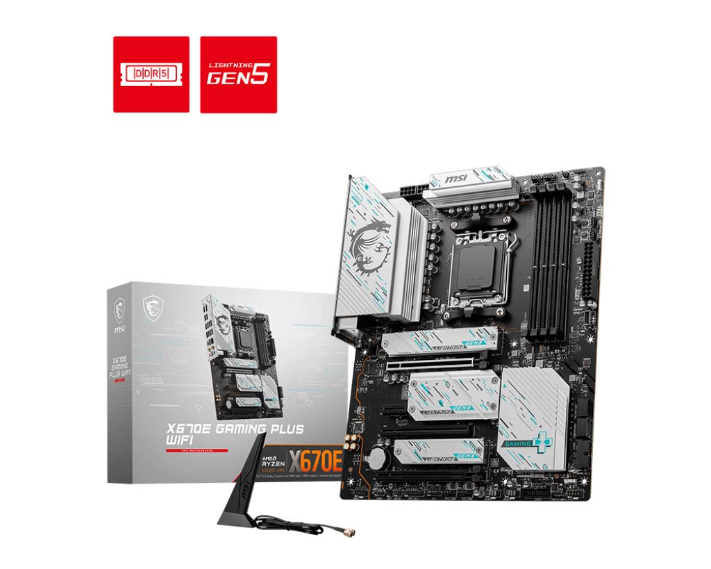 MSI X670E Gaming Plus WIFI Motherboard - Socket AM5 - Core Components by MSI The Chelsea Gamer