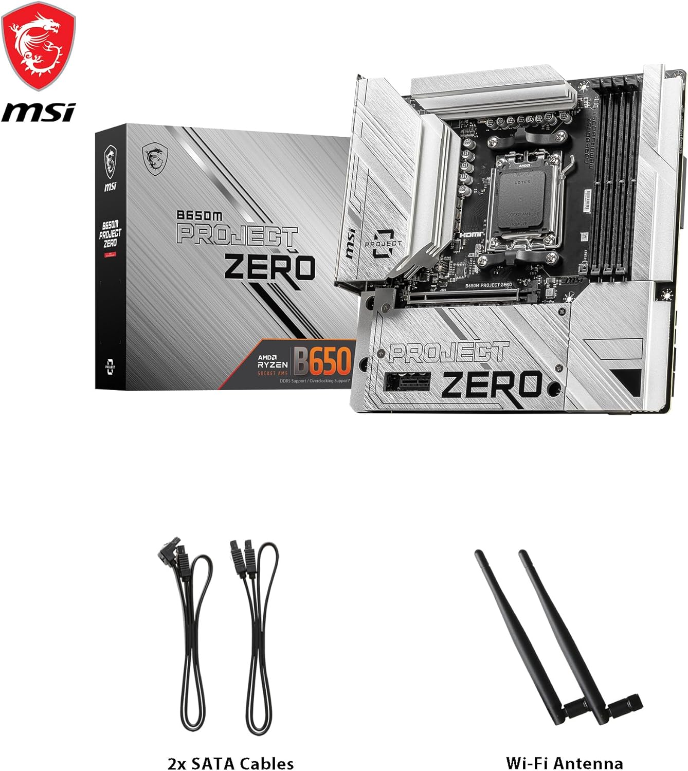 MSI B650M Project Zero Motherboard - Socket AM5 - Core Components by MSI The Chelsea Gamer