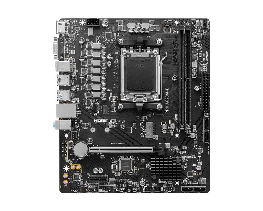 MSI Pro A620M-E Motherboard - Socket AM5 - Core Components by MSI The Chelsea Gamer