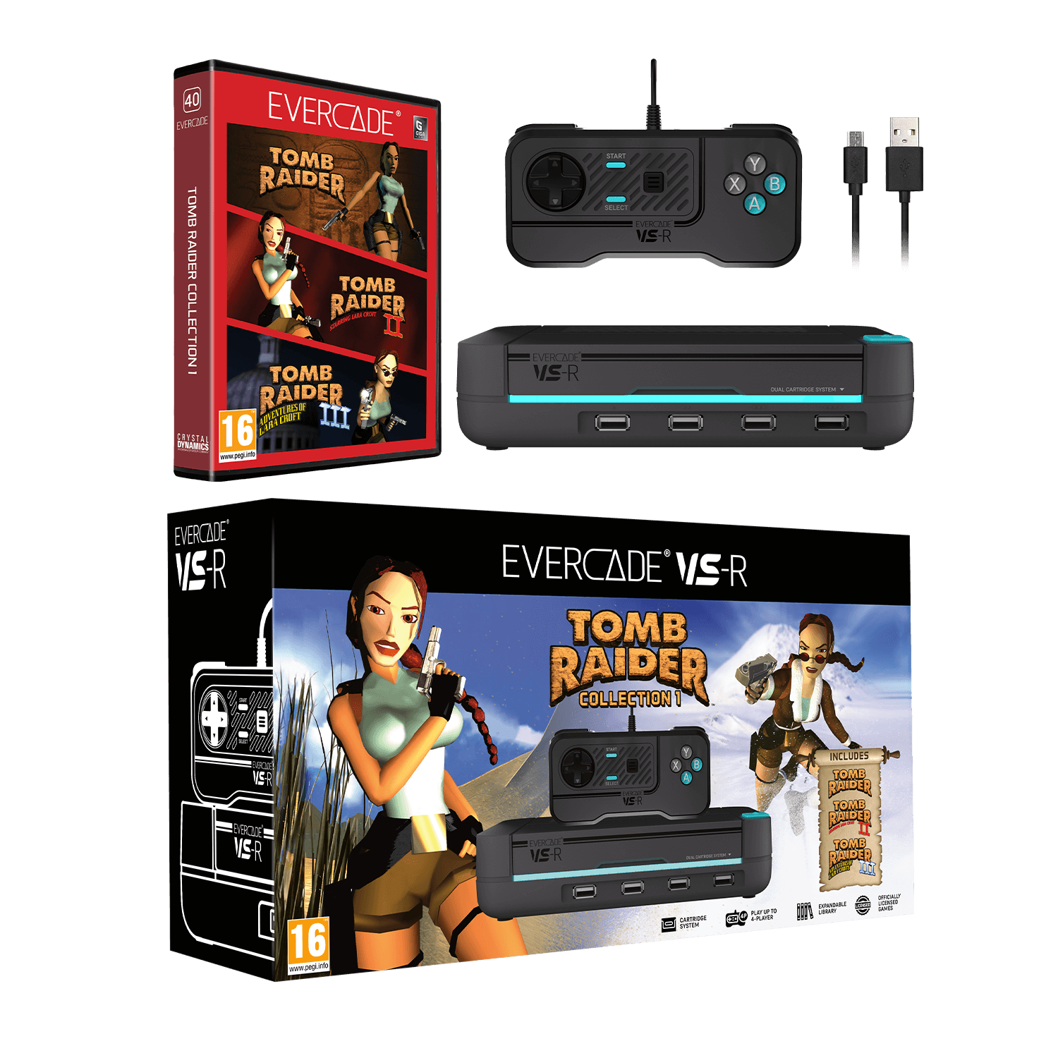 Evercade VS-R - Including Tomb Raider - Console pack by Blaze The Chelsea Gamer