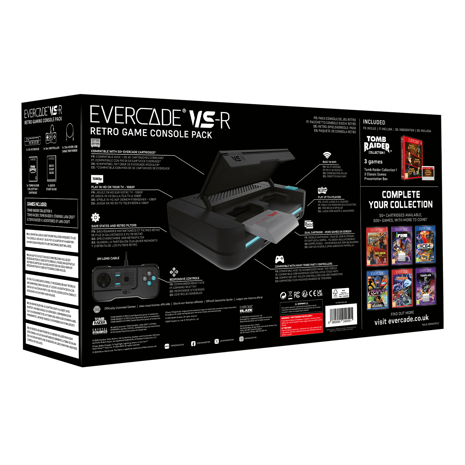 Evercade VS-R - Including Tomb Raider - Console pack by Blaze The Chelsea Gamer
