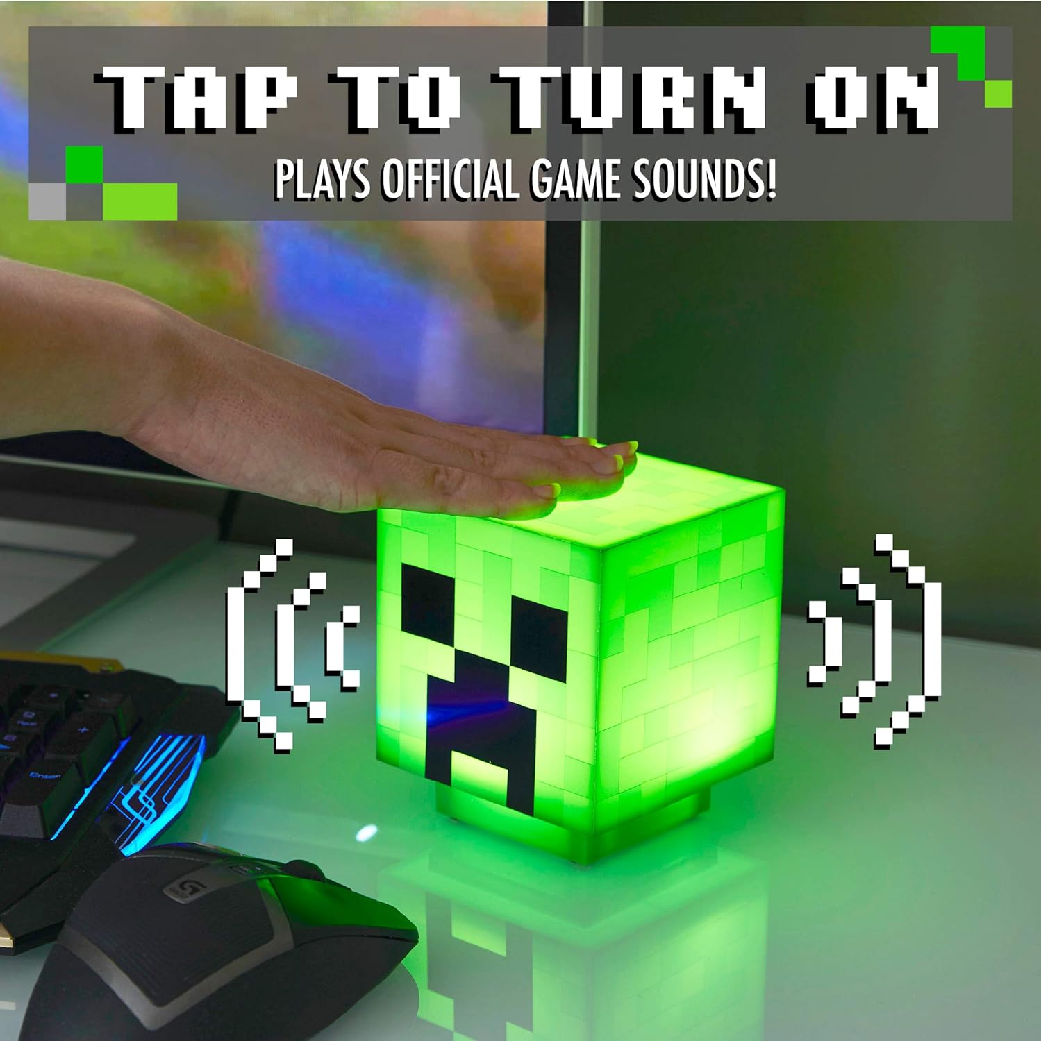 Minecraft Creeper Desk Light with Sound - Paladone - Lighting by Paladone The Chelsea Gamer