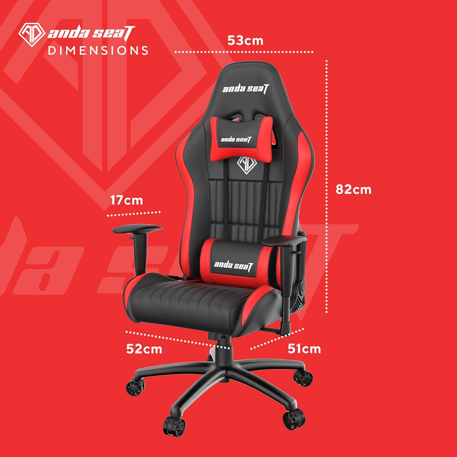 Anda Seat Jungle Pro Gaming Chair - Black/Red - Furniture by Anda Seat The Chelsea Gamer