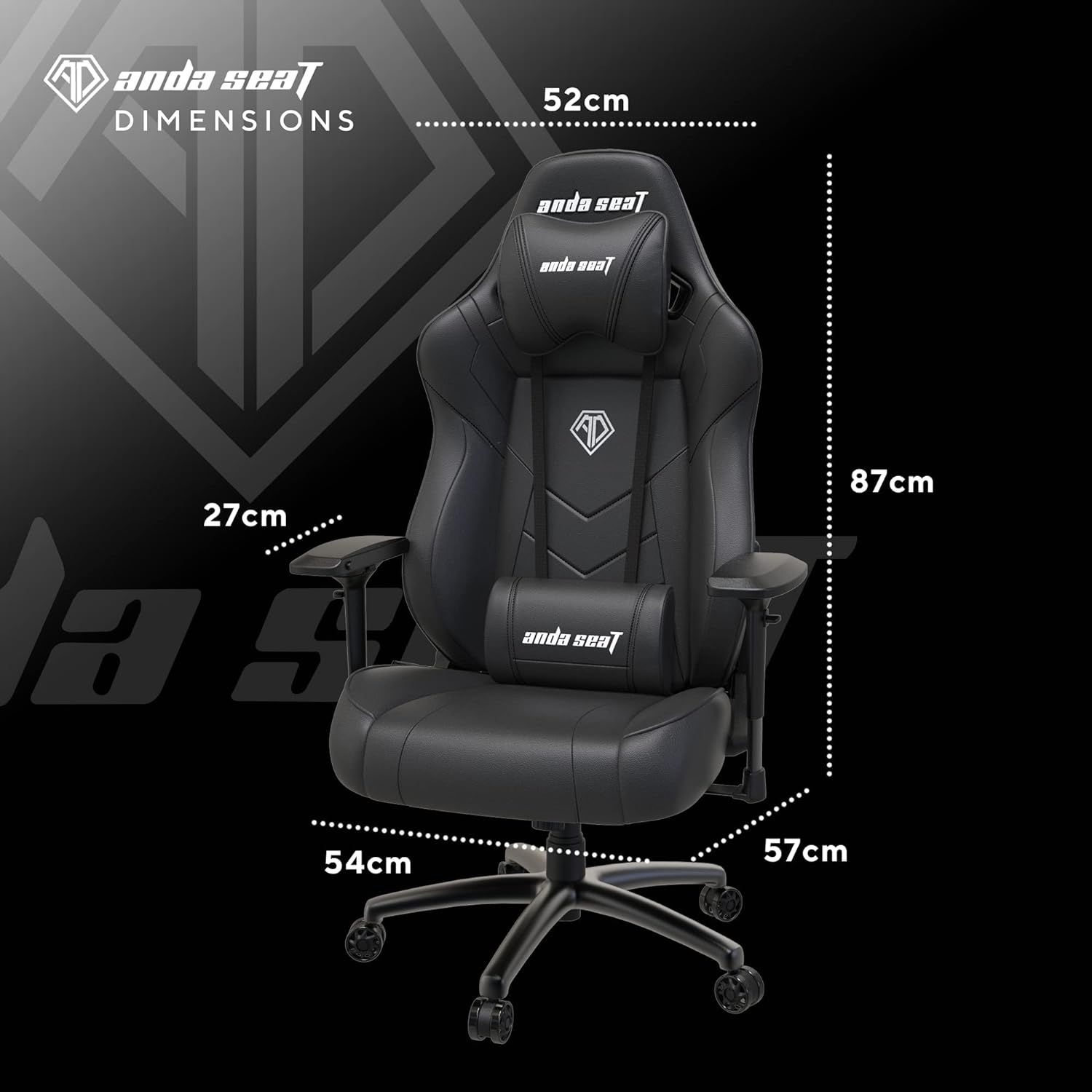 Anda Seat - Dark Demon Black - Gaming Chair - Furniture by Anda Seat The Chelsea Gamer