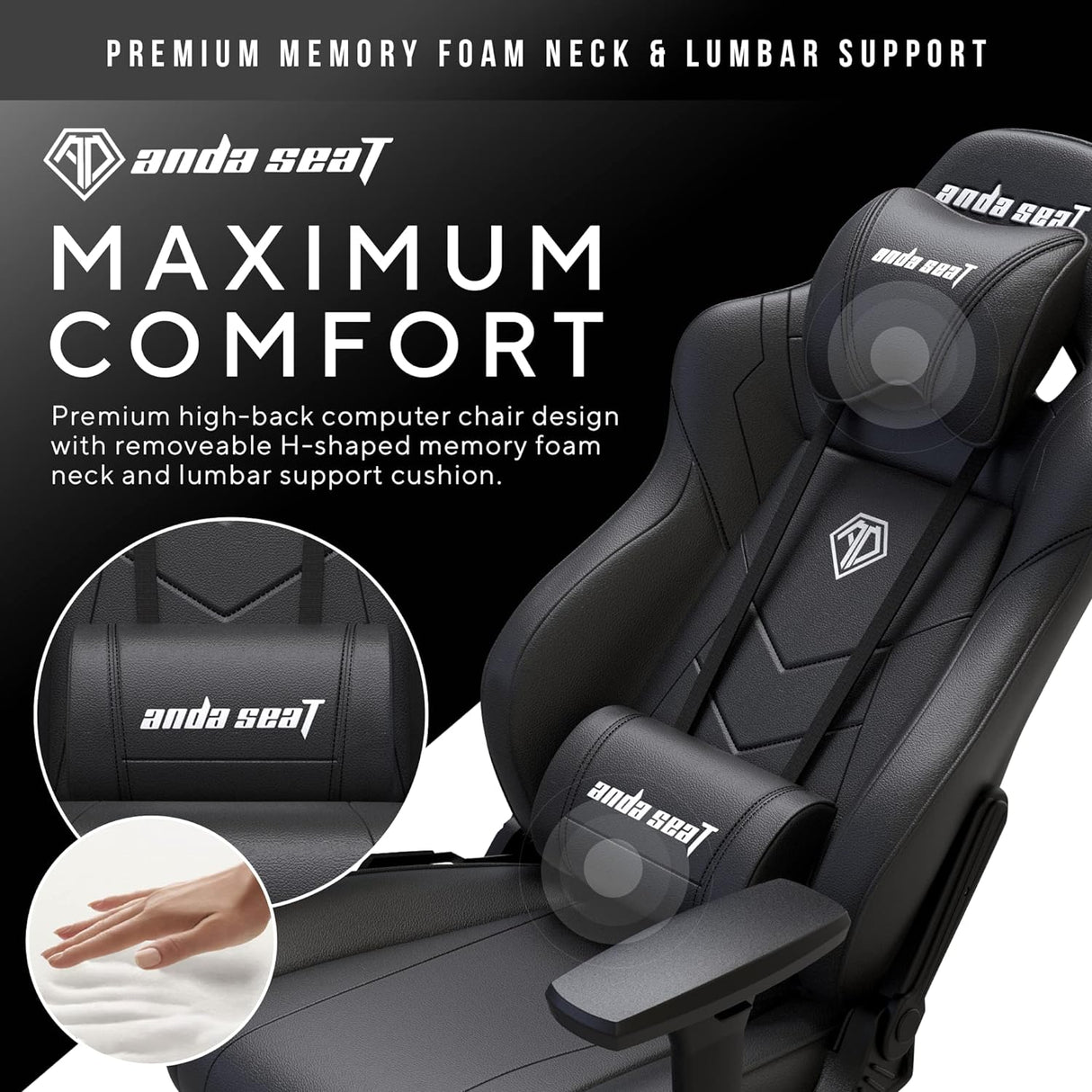 Anda Seat - Dark Demon Black - Gaming Chair - Furniture by Anda Seat The Chelsea Gamer