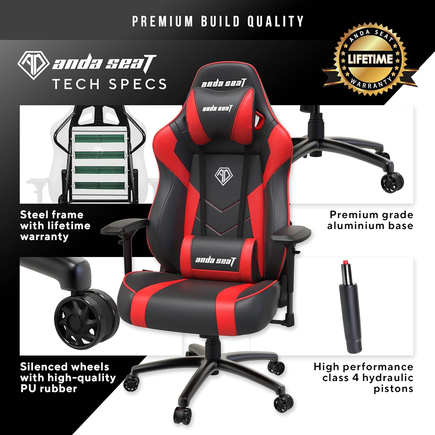 Anda Seat - Dark Demon Red/Black - Gaming Chair - Furniture by Anda Seat The Chelsea Gamer