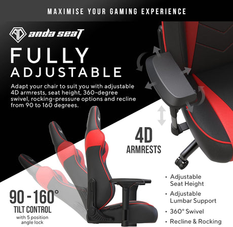 Anda Seat - Dark Demon Red/Black - Gaming Chair - Furniture by Anda Seat The Chelsea Gamer