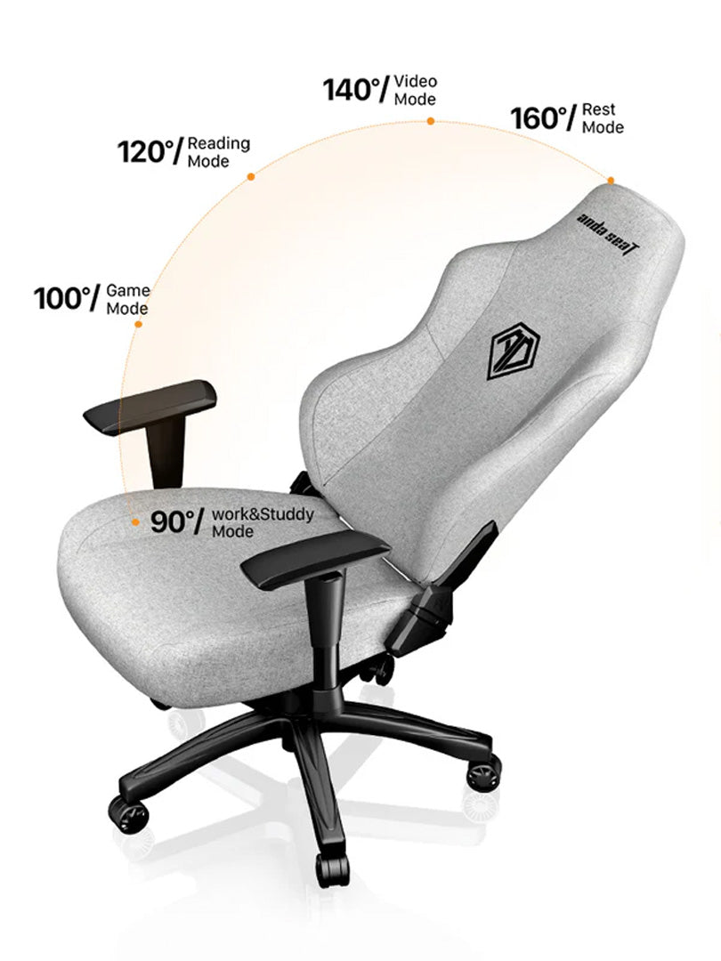 Anda Seat Phantom 3 Pro Gaming Chair - Grey Fabric - Furniture by Anda Seat The Chelsea Gamer