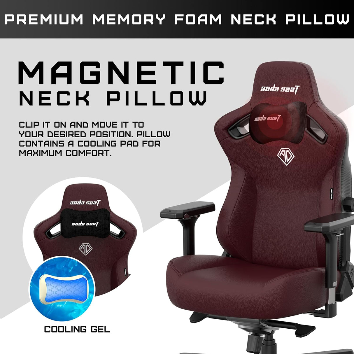 Anda Seat - Kaiser 3 Premium - Maroon - Gaming Chair - Furniture by Anda Seat The Chelsea Gamer