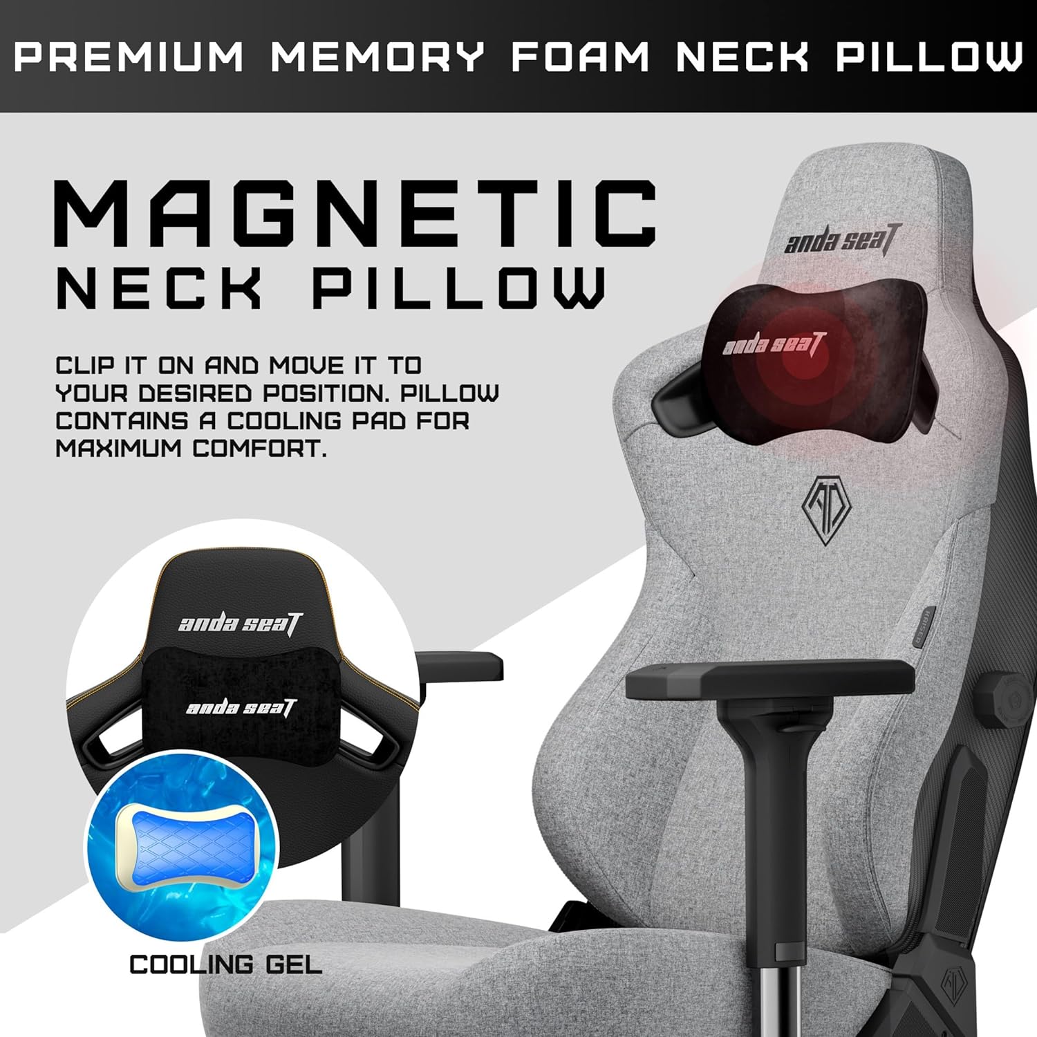 Anda Seat - Kaiser 3 Premium - Grey Fabric - Gaming Chair - Furniture by Anda Seat The Chelsea Gamer