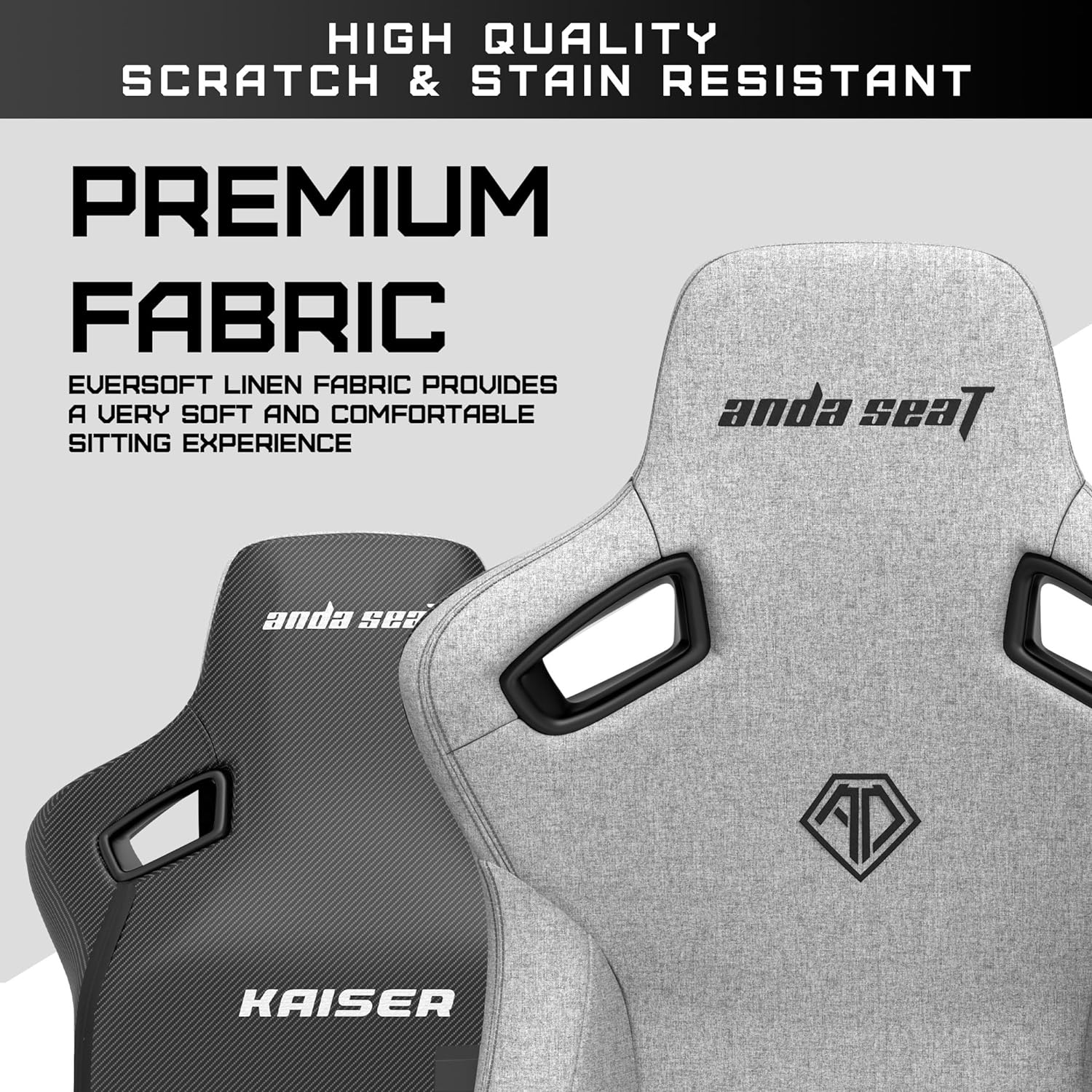 Anda Seat - Kaiser 3 Premium - Grey Fabric - Gaming Chair - Furniture by Anda Seat The Chelsea Gamer