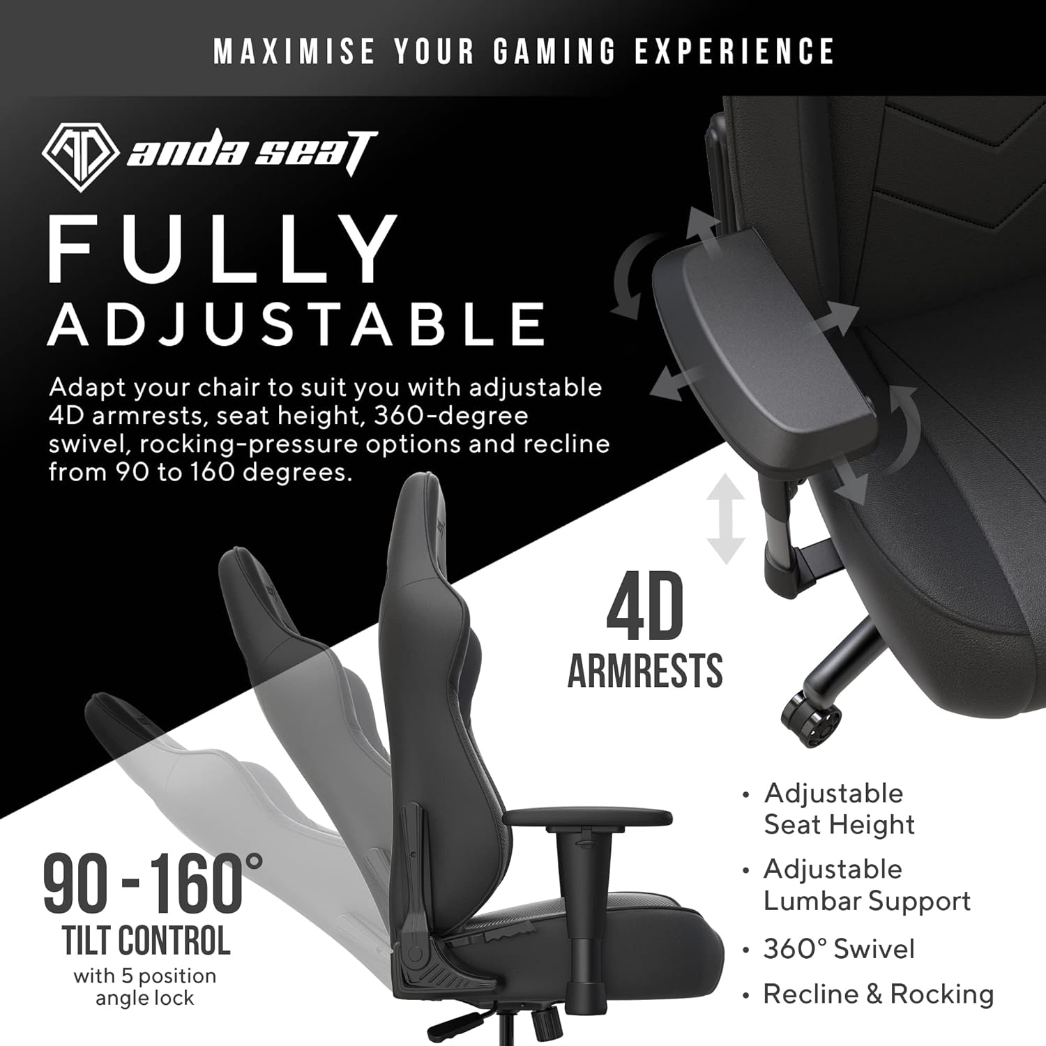 Anda Seat - Dark Demon Dragon - Gaming Chair - Furniture by Anda Seat The Chelsea Gamer