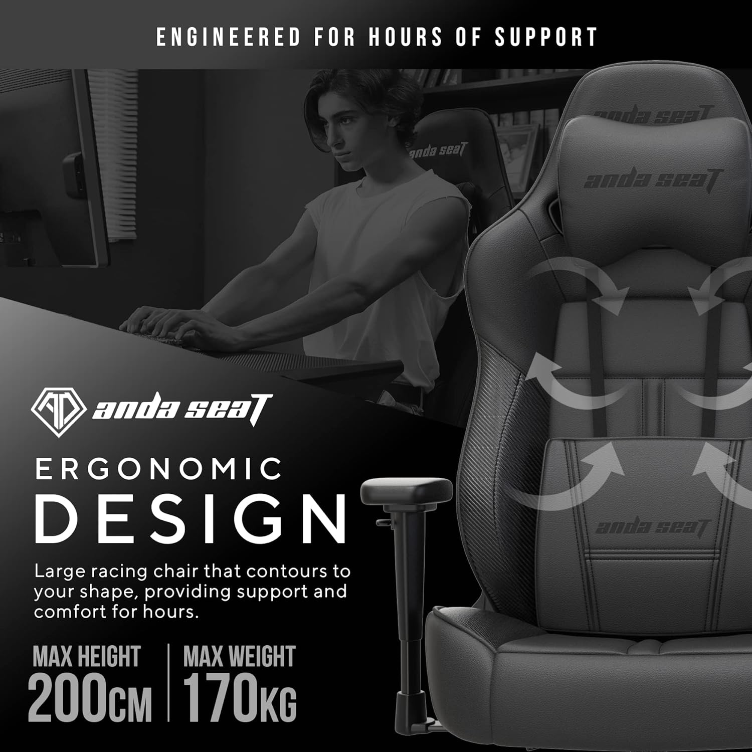 Anda Seat - Dark Demon Dragon - Gaming Chair - Furniture by Anda Seat The Chelsea Gamer