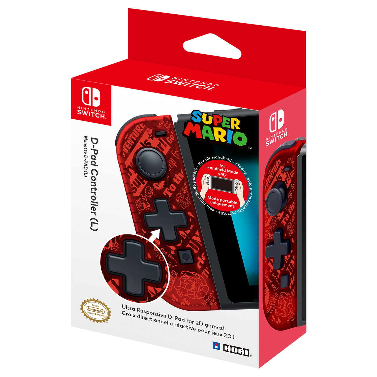 Hori D-Pad Controller (Left) Mario Edition for Nintendo Switch - Console Accessories by HORI The Chelsea Gamer