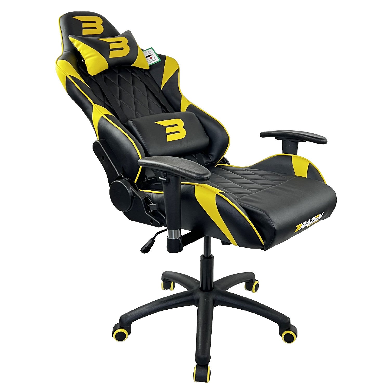 BraZen Venom Esports Elite PC Gaming Chair - Yellow - Furniture by BraZen The Chelsea Gamer