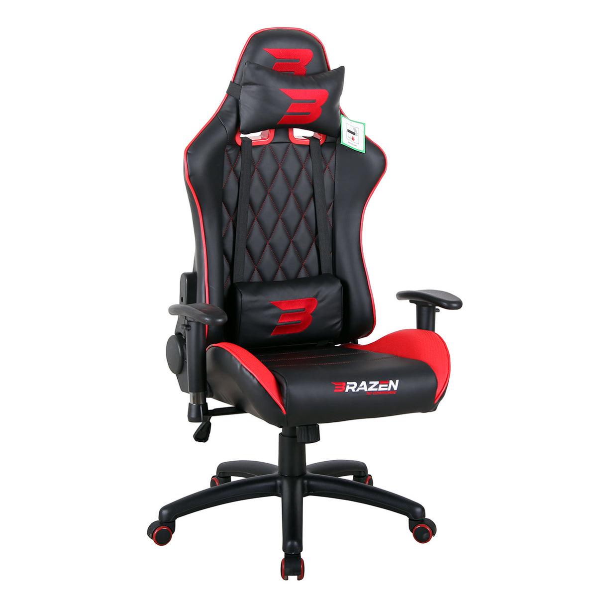BraZen Phantom Elite PC Gaming Chair - Black / Red - Furniture by BraZen The Chelsea Gamer