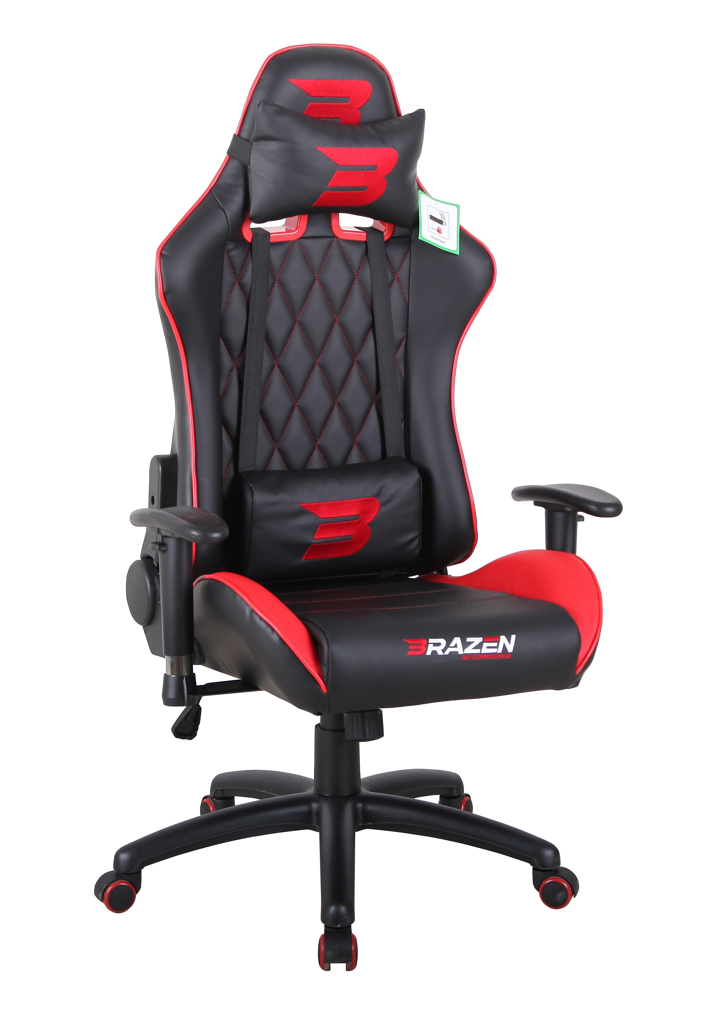 BraZen Phantom Elite PC Gaming Chair - Black / Red - Furniture by BraZen The Chelsea Gamer