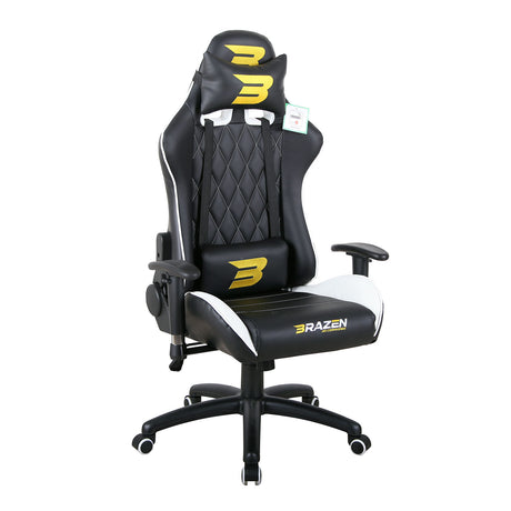 BraZen Phantom Elite PC Gaming Chair - Black / White - Furniture by BraZen The Chelsea Gamer