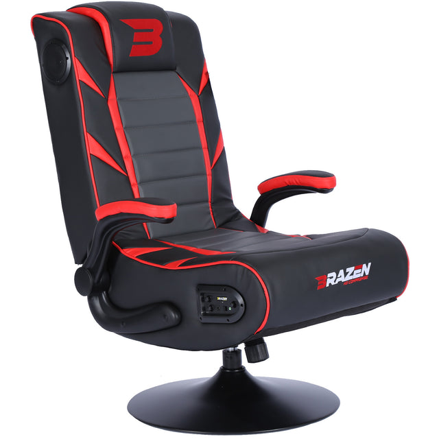 BraZen Panther Elite 2.1 Bluetooth Surround Sound Gaming Chair - Black/Red - Furniture by BraZen The Chelsea Gamer