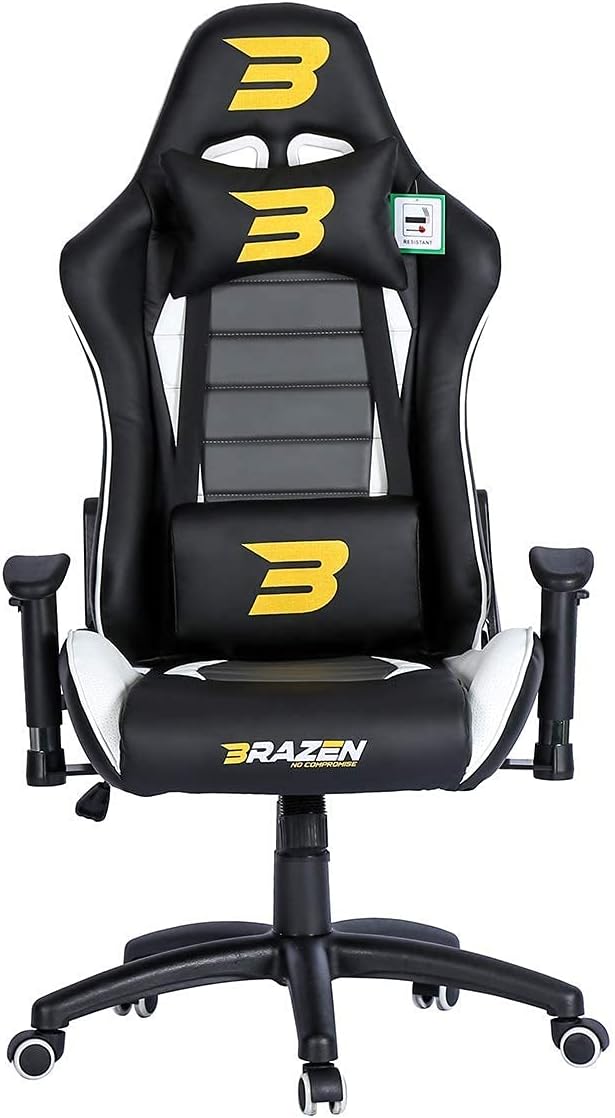 BraZen Sentinel Elite PC Gaming Chair - Black/White - Furniture by BraZen The Chelsea Gamer