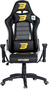 BraZen Sentinel Elite PC Gaming Chair - Black/White - Furniture by BraZen The Chelsea Gamer