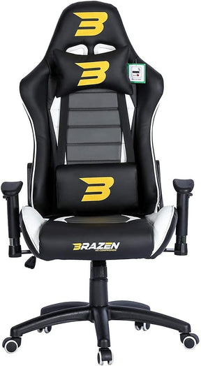 BraZen Sentinel Elite PC Gaming Chair - Black/White - Furniture by BraZen The Chelsea Gamer