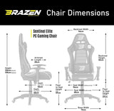 BraZen Sentinel Elite PC Gaming Chair - Black/White - Furniture by BraZen The Chelsea Gamer