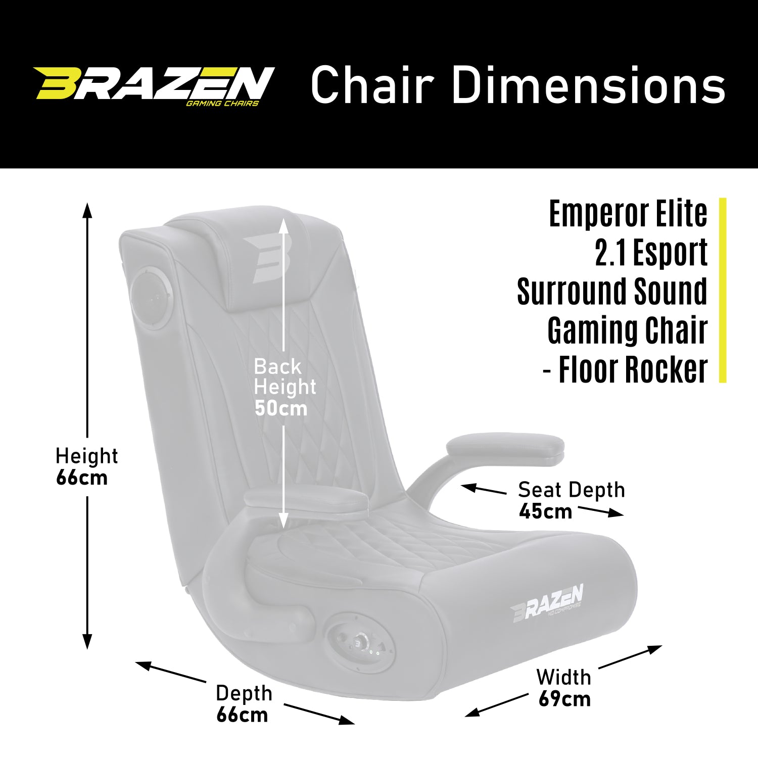 BraZen Emperor X 2.1 DAB Surround Sound Gaming Chair - Floor Rocker - Furniture by BraZen The Chelsea Gamer
