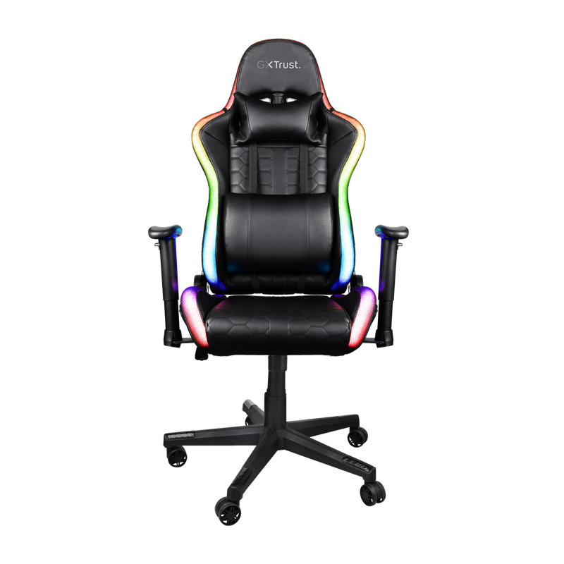 Trust Gaming GXT 716 Rizza RGB LED Illuminated Gaming Chair - Black - Furniture by Trust The Chelsea Gamer