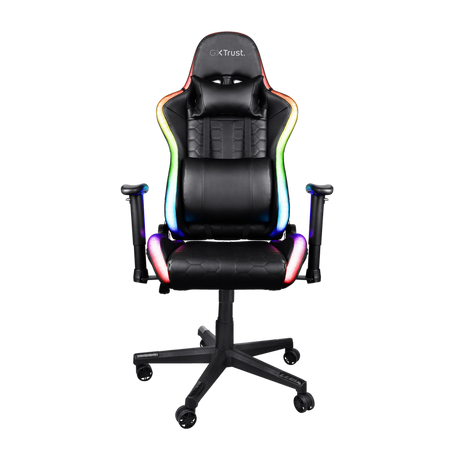 Trust Gaming GXT 716 Rizza RGB LED Illuminated Gaming Chair - Black - Furniture by Trust The Chelsea Gamer