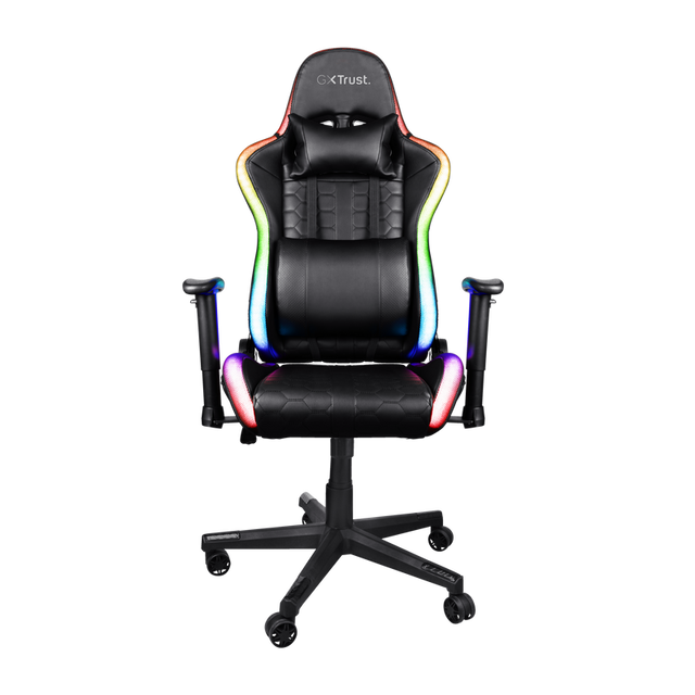 Trust Gaming GXT 716 Rizza RGB LED Illuminated Gaming Chair - Black - Furniture by Trust The Chelsea Gamer
