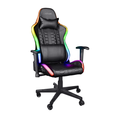 Trust Gaming GXT 716 Rizza RGB LED Illuminated Gaming Chair - Black - Furniture by Trust The Chelsea Gamer