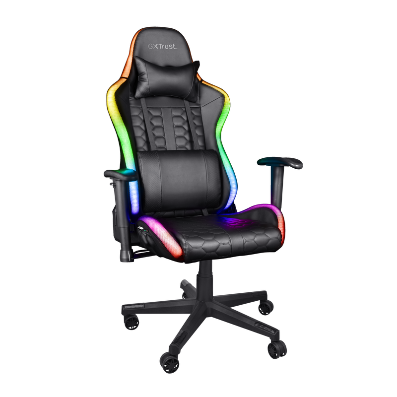 Trust Gaming GXT 716 Rizza RGB LED Illuminated Gaming Chair - Black - Furniture by Trust The Chelsea Gamer