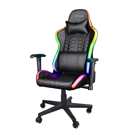 Trust Gaming GXT 716 Rizza RGB LED Illuminated Gaming Chair - Black - Furniture by Trust The Chelsea Gamer