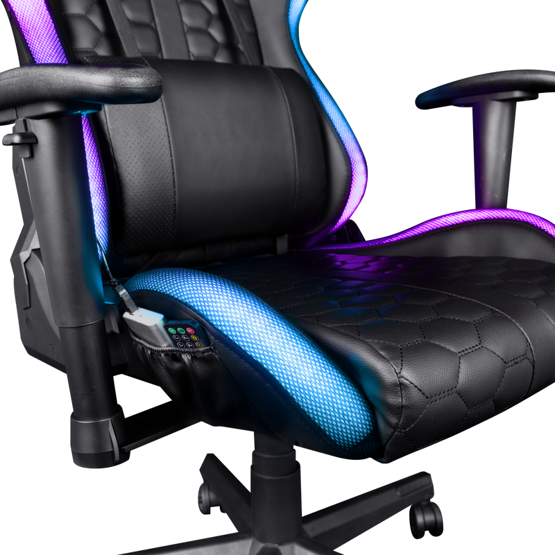 Trust Gaming GXT 716 Rizza RGB LED Illuminated Gaming Chair - Black - Furniture by Trust The Chelsea Gamer