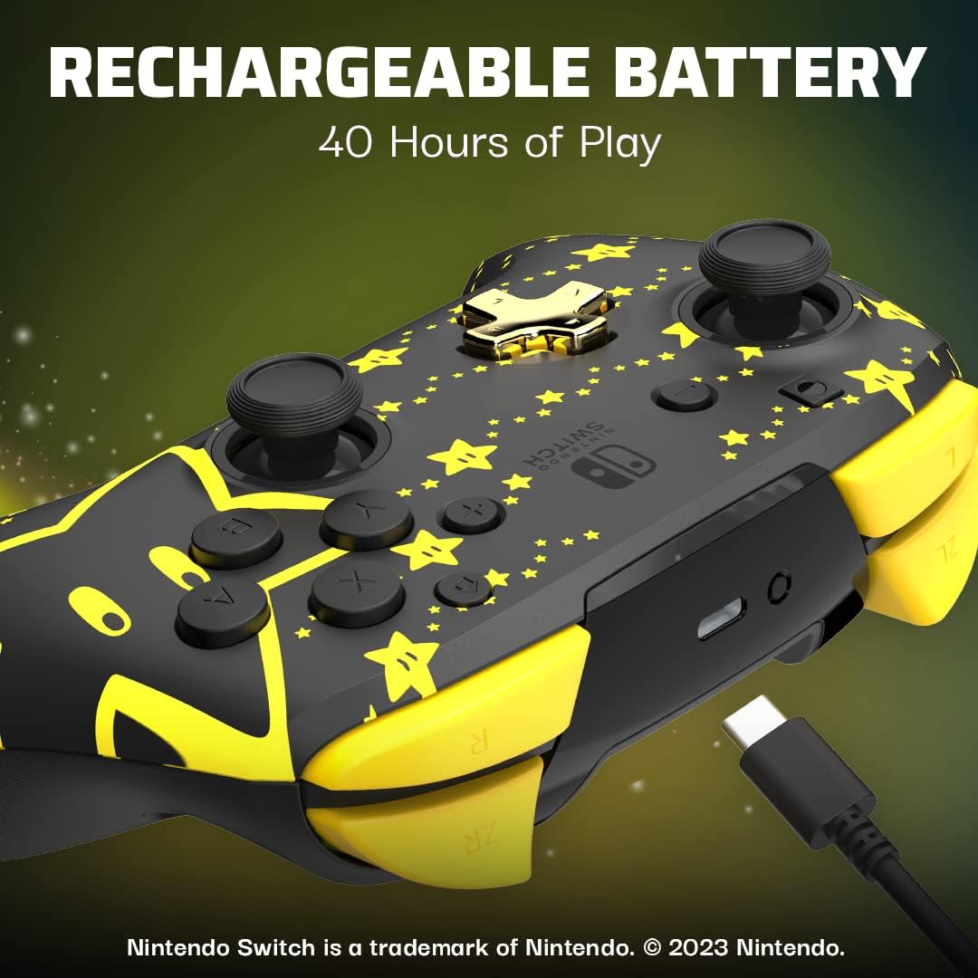 PDP REMATCH Glow Wired Controller - Mario Stars - Console Accessories by PDP The Chelsea Gamer