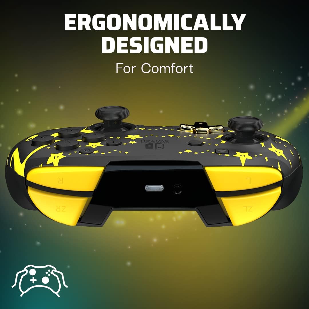 PDP REMATCH Glow Wired Controller - Mario Stars - Console Accessories by PDP The Chelsea Gamer