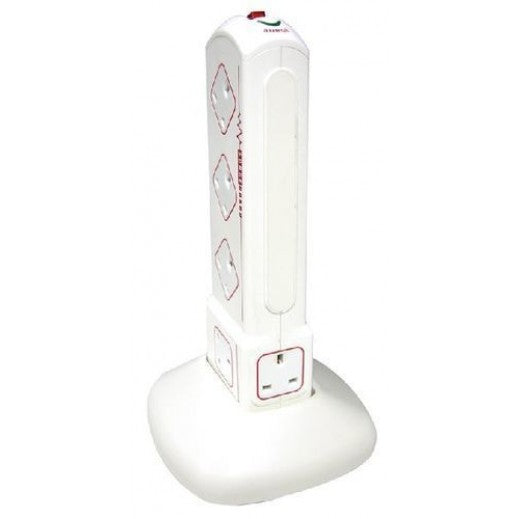 Masterplug Surge Protected Extension Lead - 10 Socket Tower - 2m - Cables by Masterplug The Chelsea Gamer