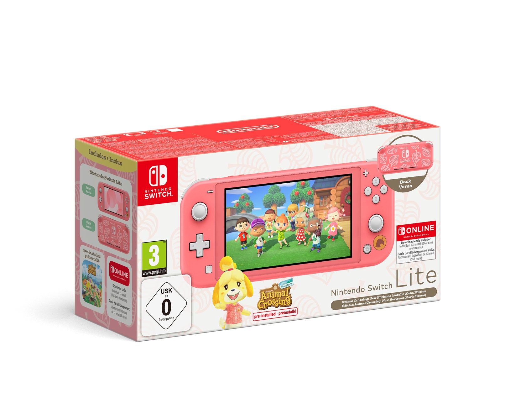 Nintendo Switch Lite Coral: Isabelle Alhoa Edition & Animal Crossing: New Horizons & 12 Months NSO - Console pack by Nintendo The Chelsea Gamer