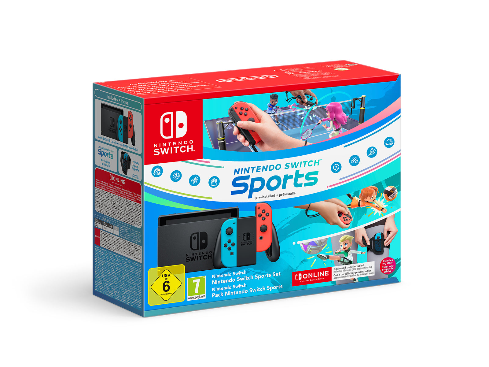 Nintendo Switch (Neon Red / Blue) & Nintendo Switch Sports & NSO 12 Month Sub Bundle - Console pack by Nintendo The Chelsea Gamer