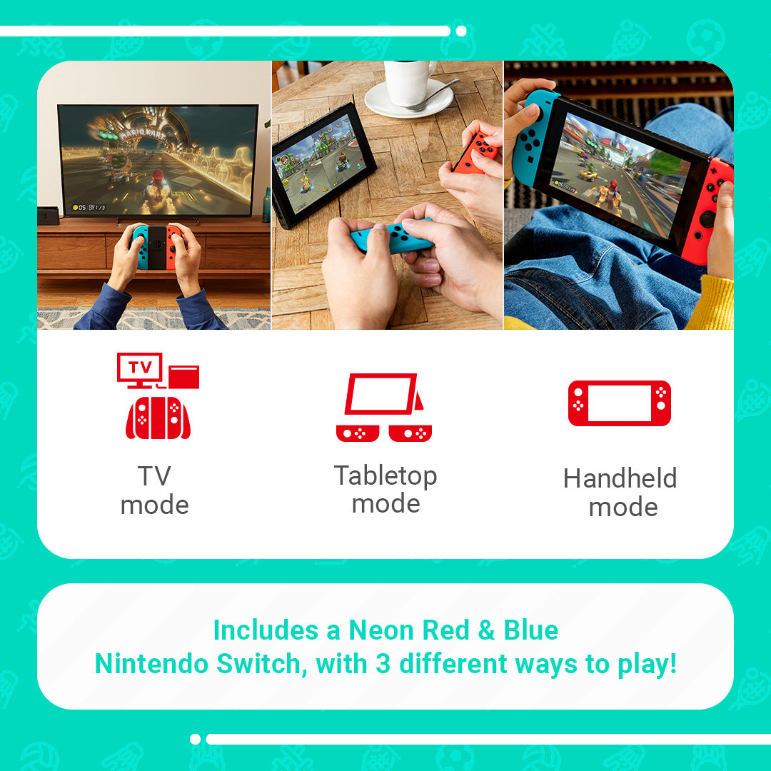 Nintendo Switch (Neon Red / Blue) & Nintendo Switch Sports & NSO 12 Month Sub Bundle - Console pack by Nintendo The Chelsea Gamer