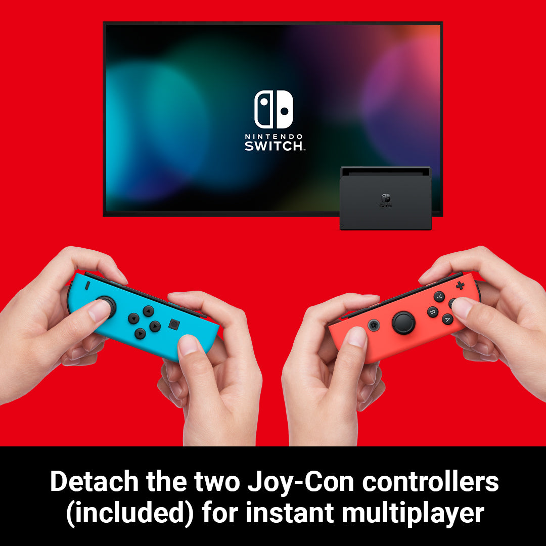 Nintendo Switch (Neon Red / Blue) & Nintendo Switch Sports & NSO 12 Month Sub Bundle - Console pack by Nintendo The Chelsea Gamer