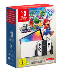 Nintendo Switch (OLED Model - White) + Mario Wonder Bundle + 12 Month NSO