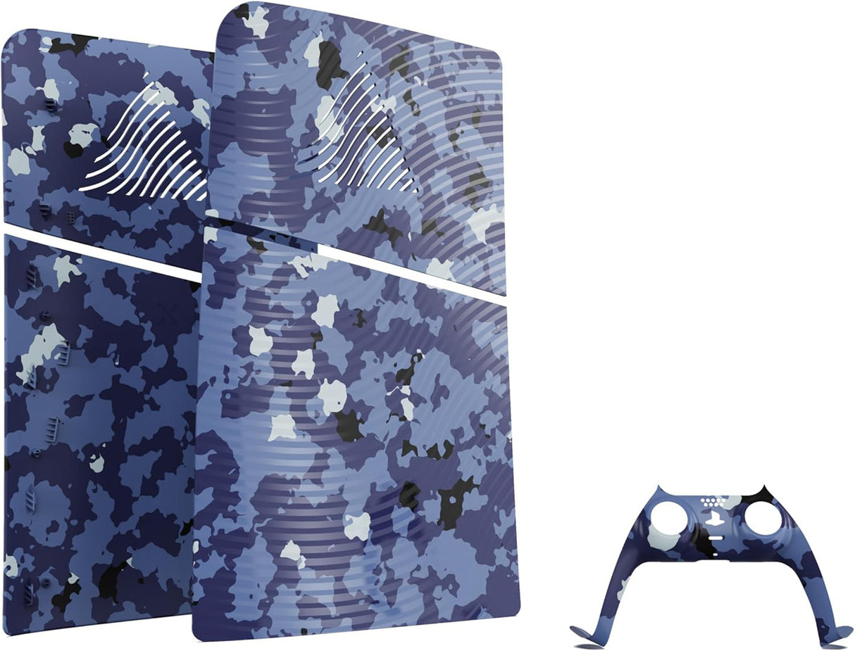 Maxx Tech PS5 Slim Faceplates + Controller Faceplate + 2 Thumb Grips - Blue Wave - Console Accessories by Maxx Tech The Chelsea Gamer
