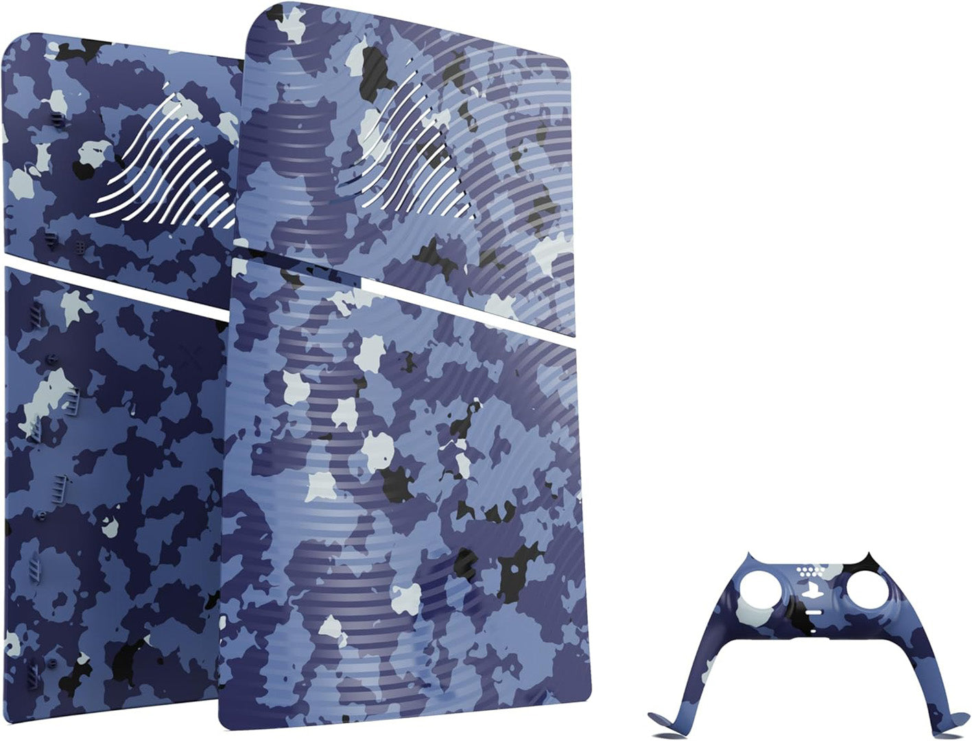 Maxx Tech PS5 Slim Faceplates + Controller Faceplate + 2 Thumb Grips - Blue Wave - Console Accessories by Maxx Tech The Chelsea Gamer