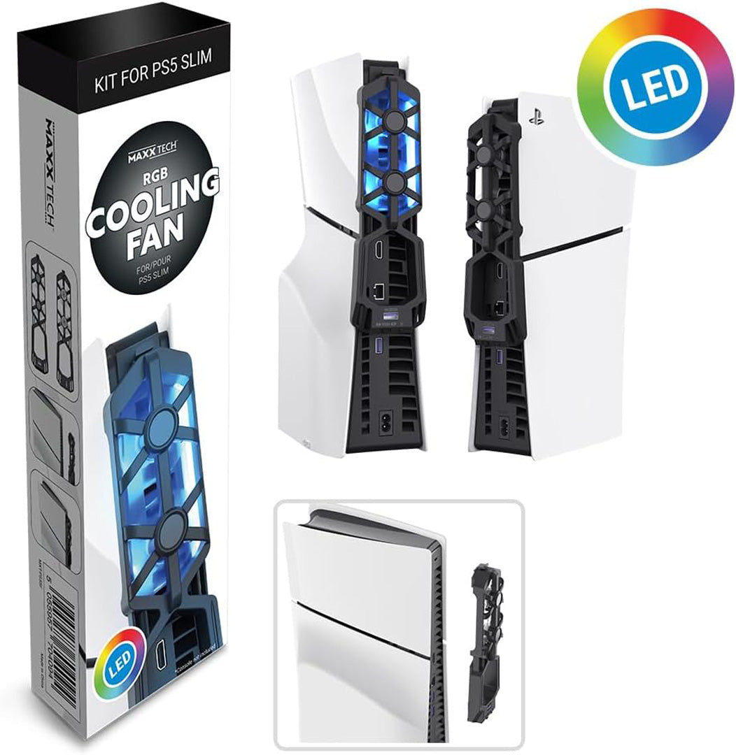 Maxx Tech - RGB Auto Temperature Controlled Cooling Fan For PS5 Slim - Console Accessories by Maxx Tech The Chelsea Gamer