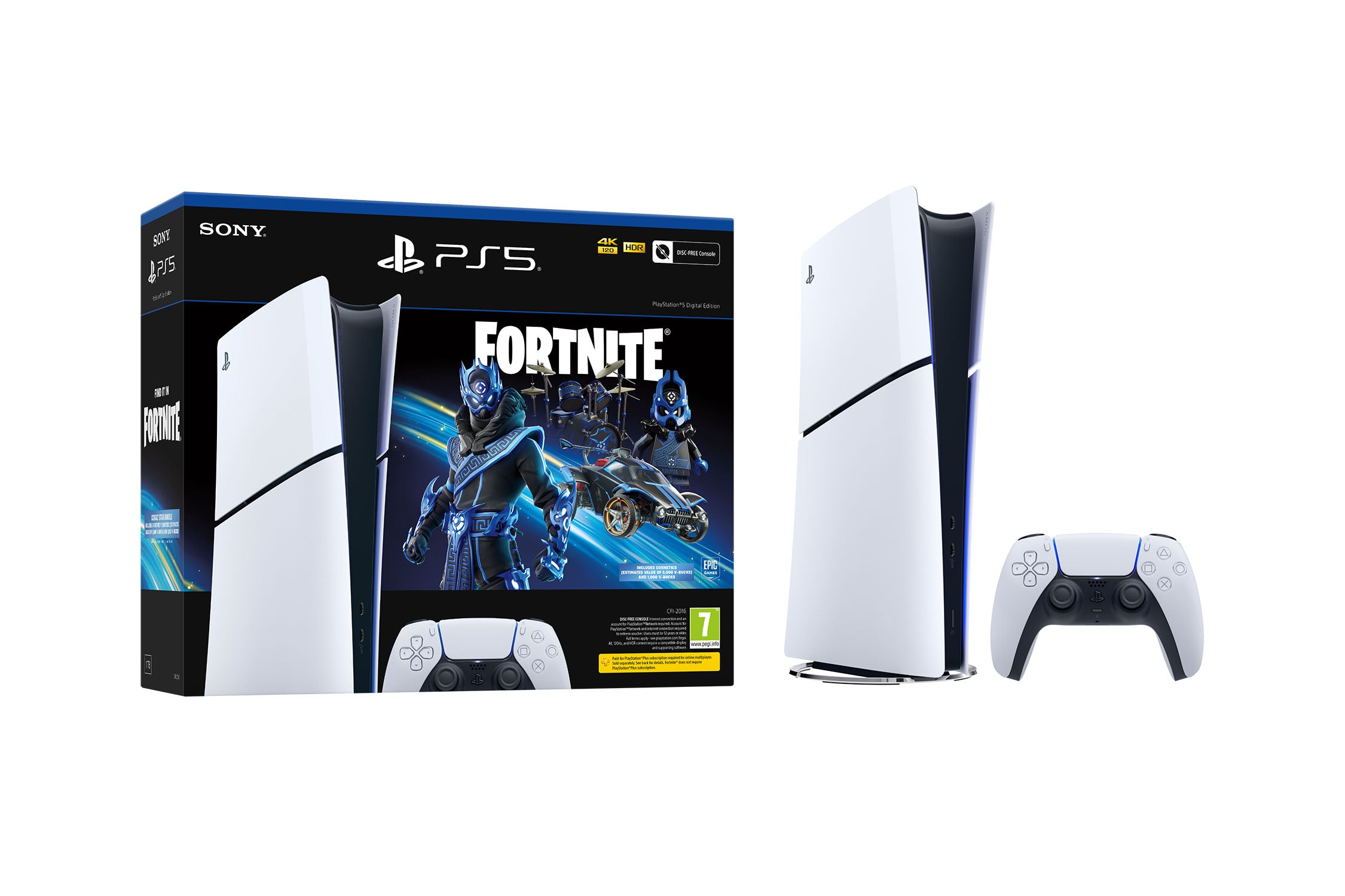 PlayStation®5 Digital Edition - Fortnite® Cobalt Star Bundle (model group – slim)* - Console pack by Sony The Chelsea Gamer