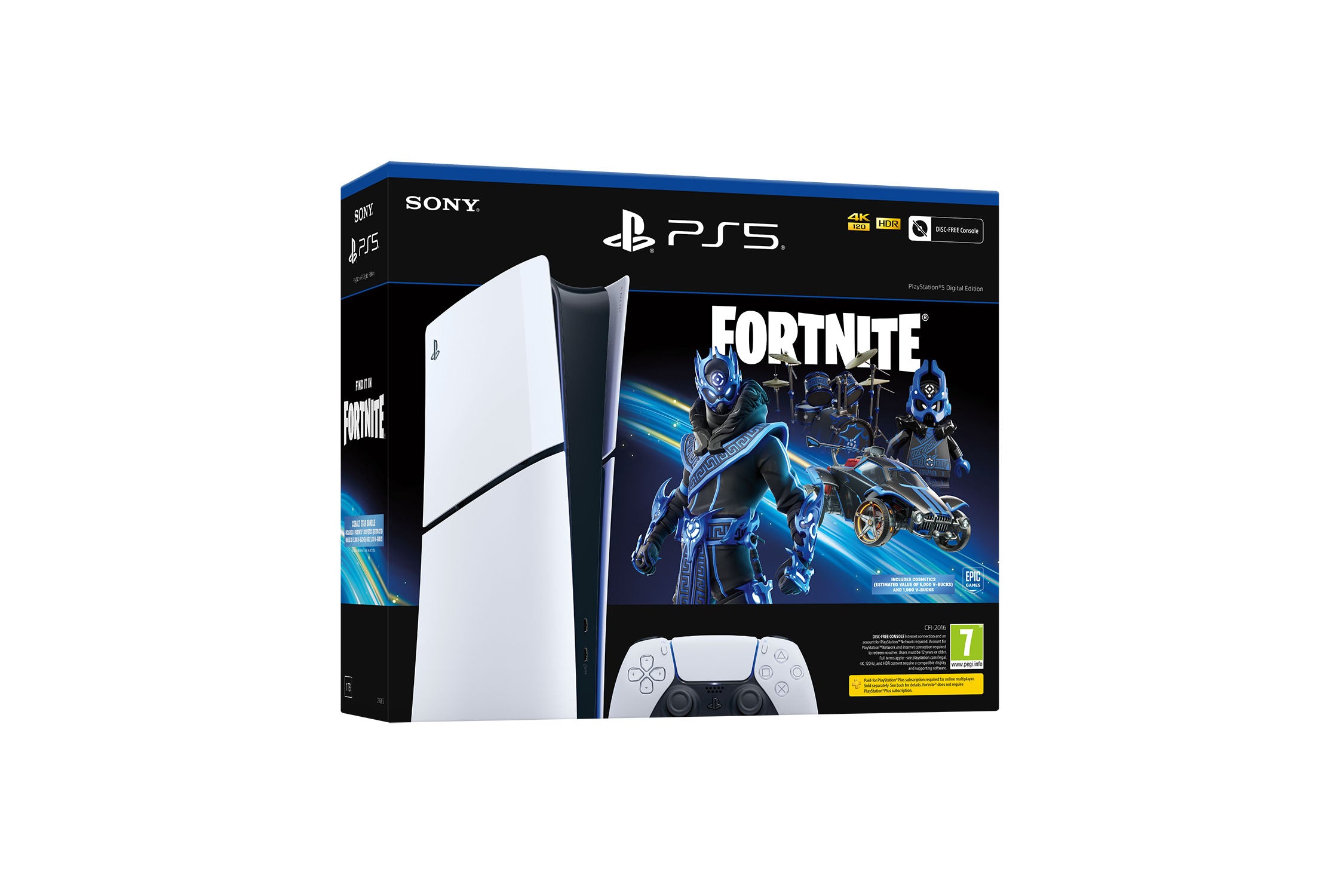 PlayStation®5 Digital Edition - Fortnite® Cobalt Star Bundle (model group – slim)* - Console pack by Sony The Chelsea Gamer